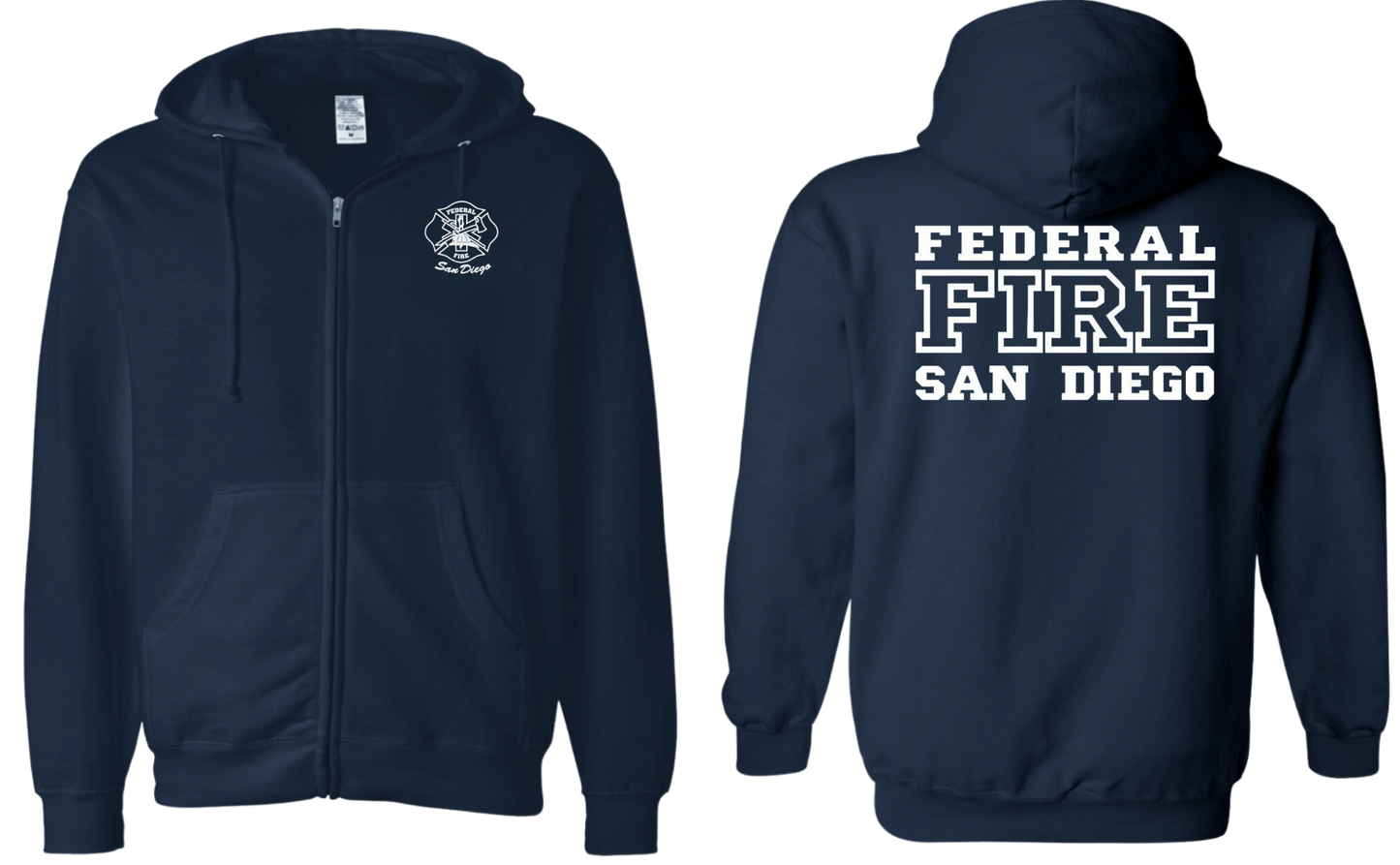 Federal Fire San Diego Zip Up Hooded Sweatshirt