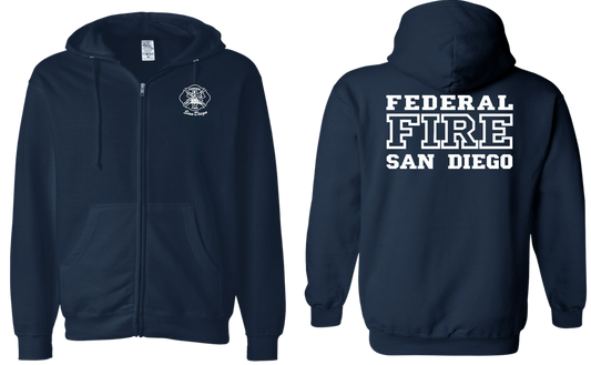 Federal Fire San Diego Zip Up Hooded Sweatshirt