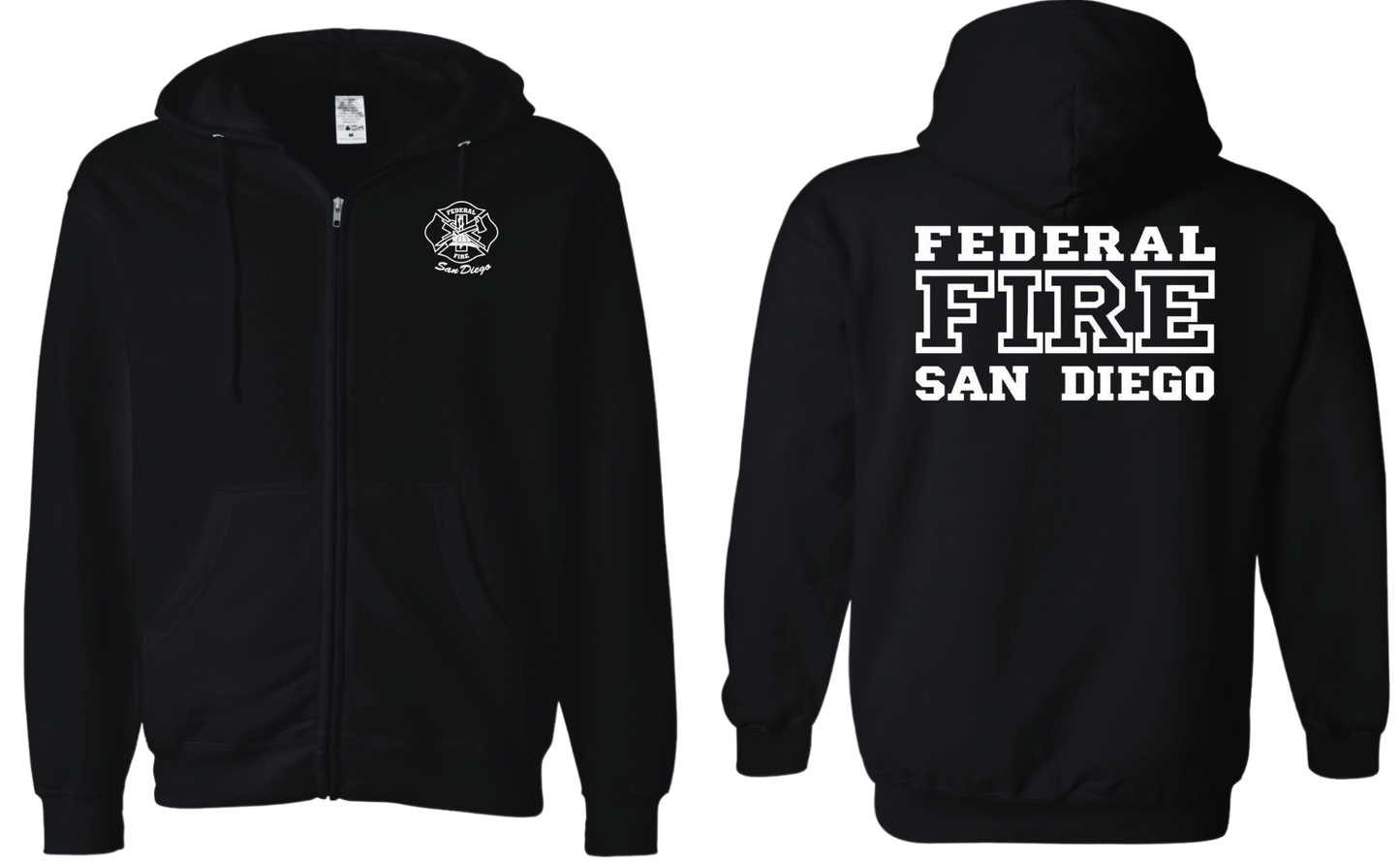 Federal Fire San Diego Zip Up Hooded Sweatshirt