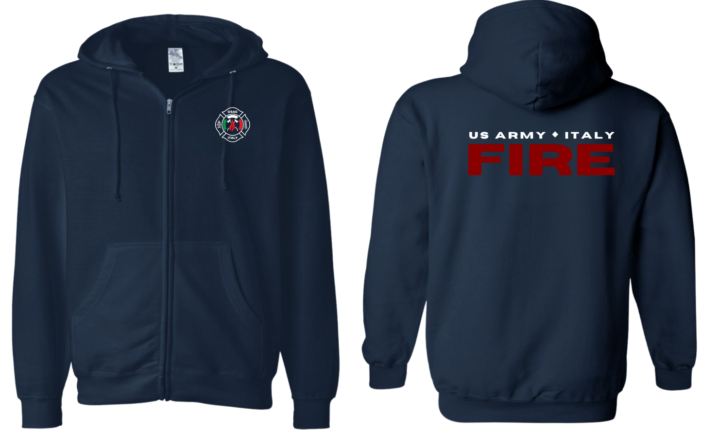 USAG Italy Zip Up Hooded Sweatshirt